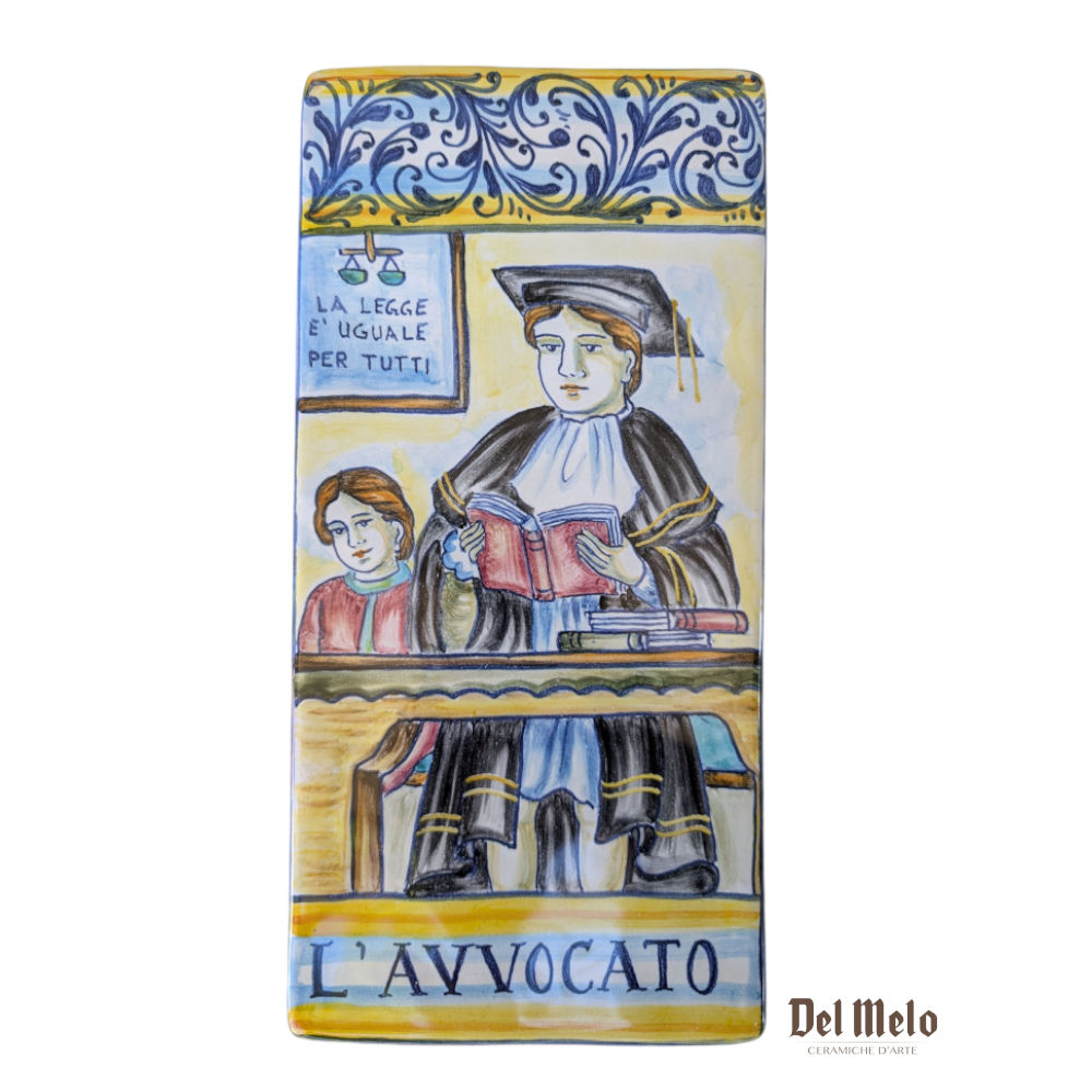 Mattone da parete in Ceramica di Castelli mestiere "L'AVVOCATO"