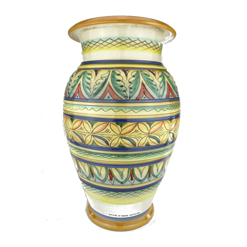 Portaombrelli Vaso in ceramica di Deruta decoro geometrico