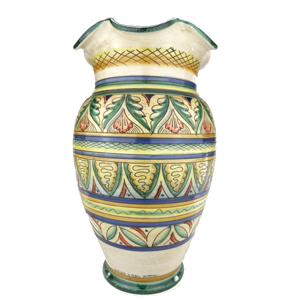 Portaombrelli Vaso in ceramica di Deruta decoro geometrico