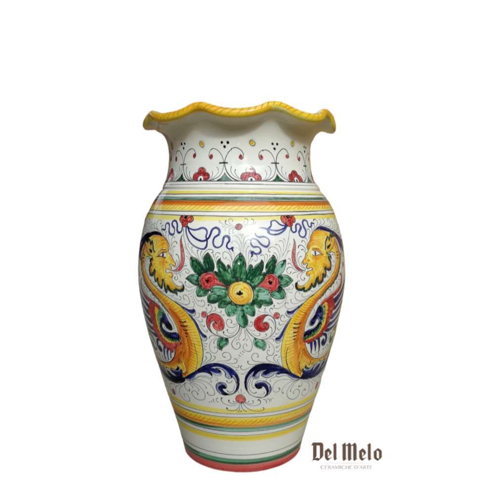 Portaombrelli Vaso in ceramica di Deruta decoro Raffaellesco